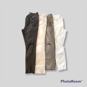 Old Navy Rockstar Jeans Lot of 4 black, faded black, grey and ice blue.